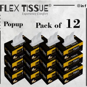 Flex Tissue Box Popup size (PURE QUALITY) (150x2 ply) (Pack of 12)